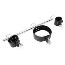 Spreader Bar with Leather Cuffs Binding Set Handcuffs Wrist Ankle Cuffs Collar