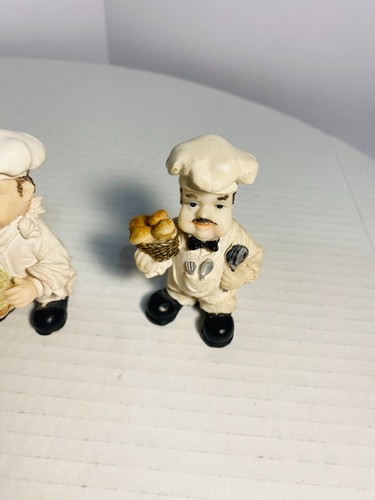 1920's Set of 5 Antique Bisque Porcelain Chef Figurines 3" Tall each one - Picture 14 of 24