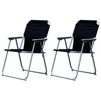 2Er Set Campingstuhl Metall Schwarz Anglerstuhl Regiestuhl Klappstuhl Faltstuhl