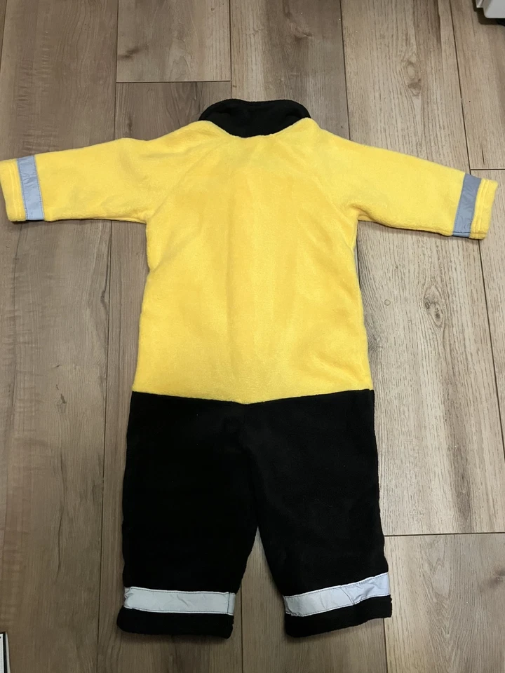 DISFRAZ DE BOMBERO HÉROE AMARILLO PARA NIÑOS PEQUEÑOS 18-24 MOS Foto 4 de 4