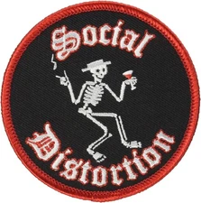 Patch - C&D Visionary - Social Distortion Skelly 3" Round Iron-On Embroidered