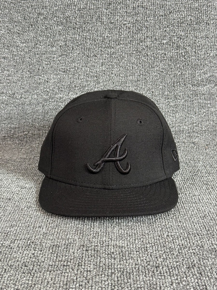 New Era Braves 59FIFTY Fitted Hat Black 6 3 4 MLB Flat Brim