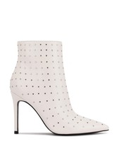 NINE WEST Womens White Studded Padded Farrah Pointy Toe Stiletto Booties 7 M