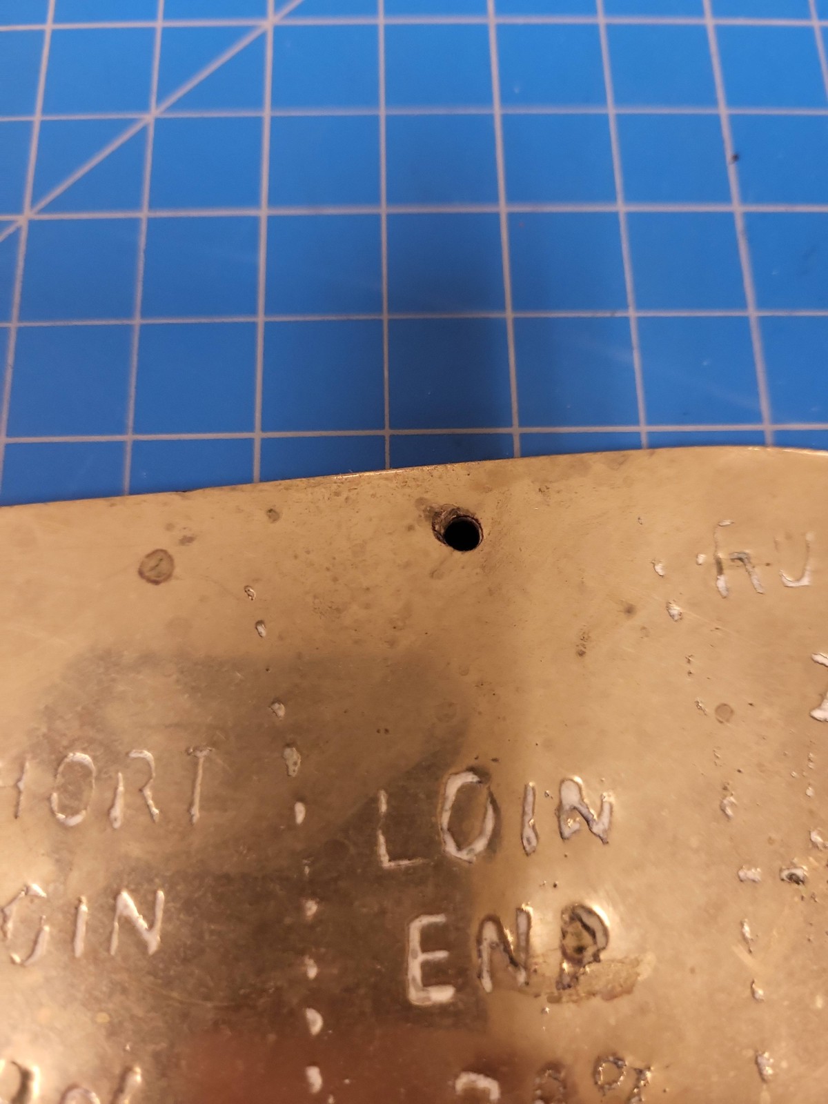 Vintage Brass Butcher Cut Chart Bovine Cow Meat Cuts Farmhouse Decor 10.75" Long