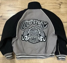 Vintage Rare Avirex Wool Chain Stitched Spell Out Varsity Bomber Jacket  Mens XL