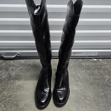 A New Day Women's Black Knee-High Riding Boots Size 10 Faux Leather Zip Up