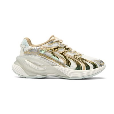 PUMA Inverse Shimmer Lace Up  Womens Off White Sneakers Casual Shoes 40297201