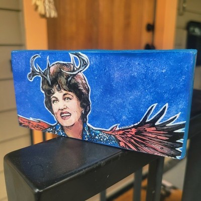 Patsy Cline Fairy Queen Acrylic Pop Art Tiny Painting on wood