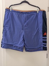 Le Coq Sportif Mens XL Blue Navy Athletic Shorts W/ Orange Lining