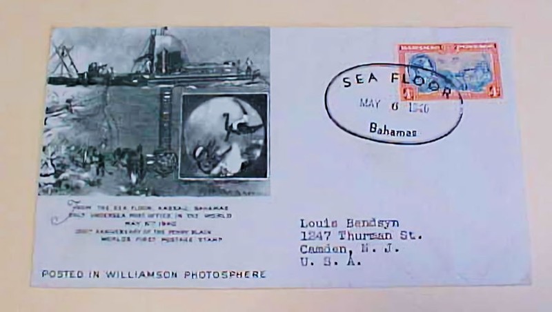 BAHAMAS  FDC SEA FLOOR 1940  MAY 6 CACHETED TO USA
