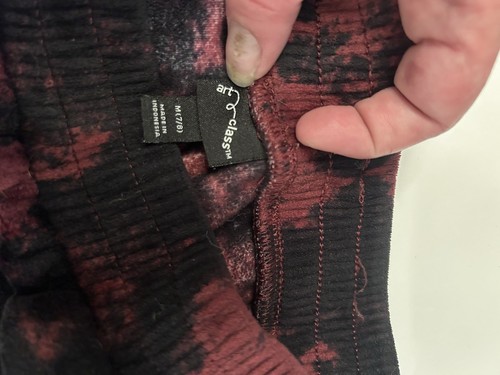 Art Class girs sweatpants m 7/8 black maroon tie dye - Picture 2 of 3