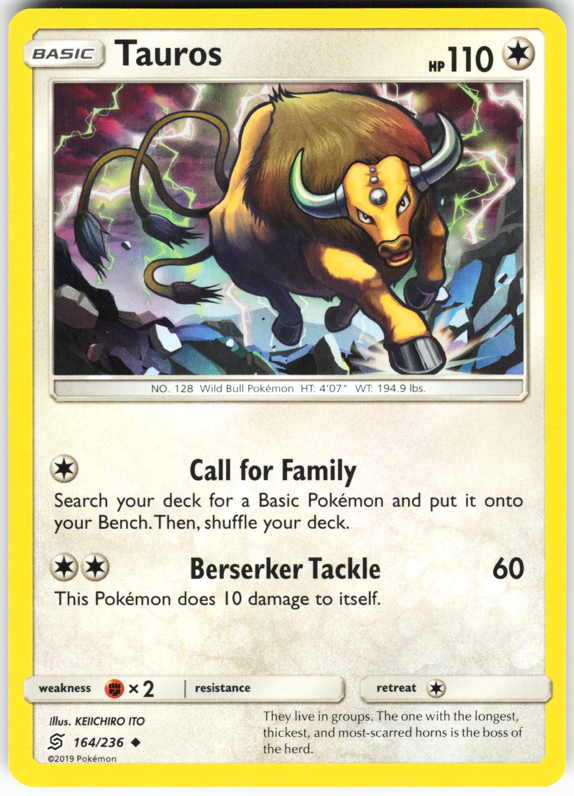 Tauros 164/236 Pokemon SM - Unified Minds Normal Uncommon LP