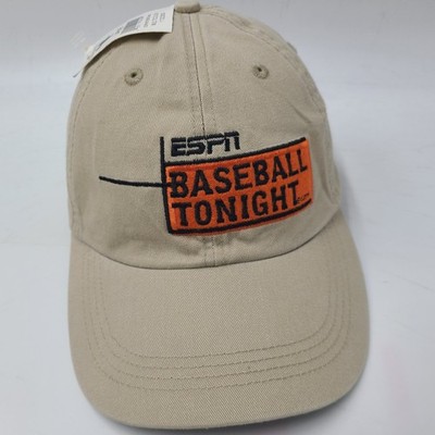 ESPN Baseball Tonight Hat Strapback Beige Orange MLB TV Show Casual Cotton Men