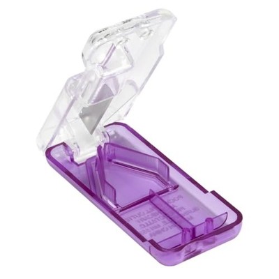 EZY DOSE Pill Cutter and Splitter with Dispenser, Safely 1.5'' x 3.5'' Purple