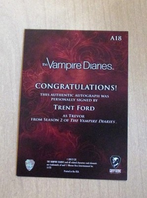 2013 Cryptozoic Vampire Diaries Season 2 autograph auto Trent Ford