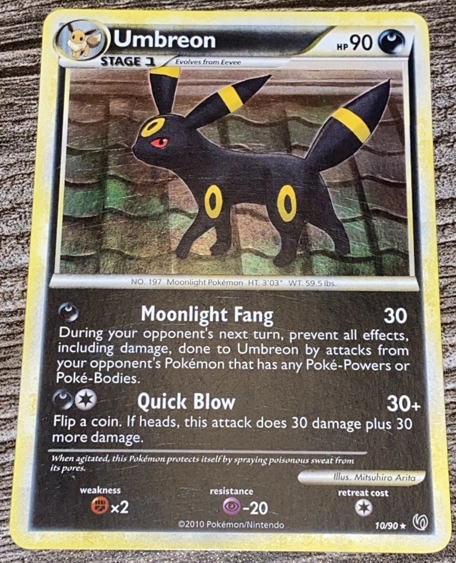 Umbreon 10/90 Holo Rare Undaunted Pokémon TCG MP With Swirl