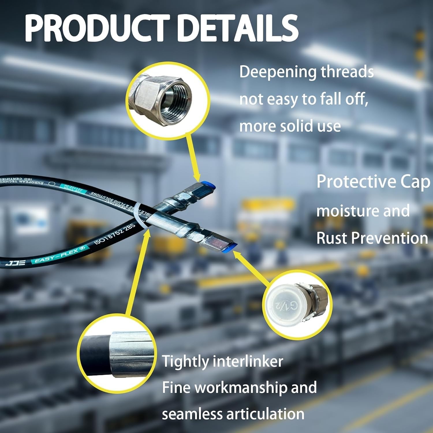 Haichy 26711 3/4" Hydraulic Swivel (120", 3118 PSI, Female JIC×2)