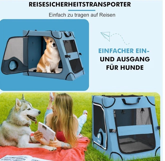 Faltbare Hundetransportbox Rückbank – stabile Auto-Reisebox mit Metallrahmen - Bild 3 von 4