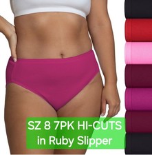 SZ 8 Fruit of the Loom SIGNATURE HI-CUTS 7PK 100 Cotton in RubySlipper7  Gift