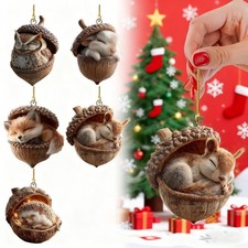 5PCS Forests Animal Acorn Ornaments, Forests Christmas Ornaments, 2026 New Pine