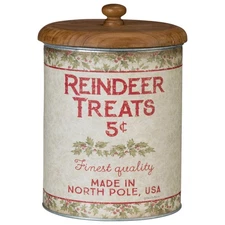 Primitives By Kathy Reindeer Treats Canister Decorative Bucket Set North Pole