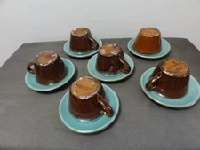 Stoneware John B Taylor Country Fare Pattern Louisville Pottery 6 cups & Saucers