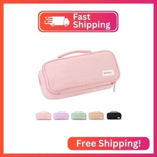 EASTHILL Large Capacity Pencil Case Pen Pouch Organizer Canvas Pencil Bag with H