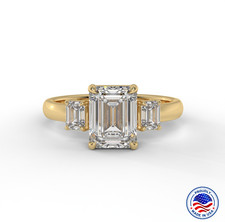 2 CT Emerald Lab-Grown Diamond Ring 14K/18K Solid Gold/Platinum IGI Certified 