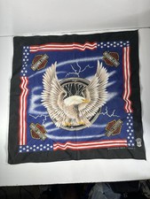 Vintage Harley-Davidson Bandana Handkerchief Eagle American Flag Legend Genuine