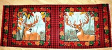 PRINT FABRIC SEWING PANEL Wildlife Deer Buck Antlers Fall