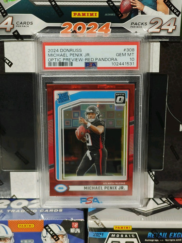 2024 Donruss - Optic Preview Red Pandora #308 Michael Penix Jr PSA 10 GEM MINT - Bild 1 von 1
