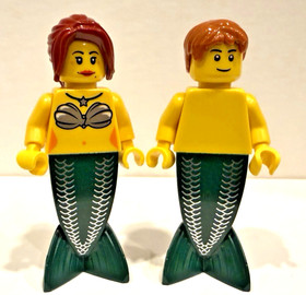 Authentic Lego Pirate Mermaid & Merman Minifigures pi139 pi140a 9349