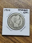 1914 P Barber Silver Quarter VG Very Good Condition U.S. 25c Coin (Raw13831)