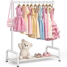 Clothing Rack, Small Baby Clothes Rack with Bottom Storage Shelf, Dress Up Ra...