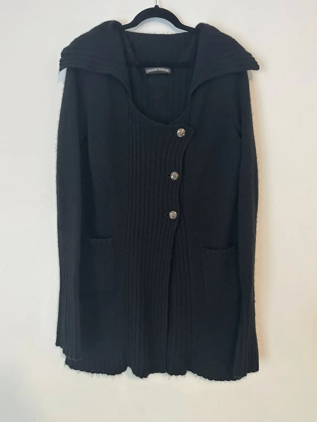 Chrome Hearts Vintage 90's Cashmere Cardigan with Flooded Cross Patched Spine thumbnail 3