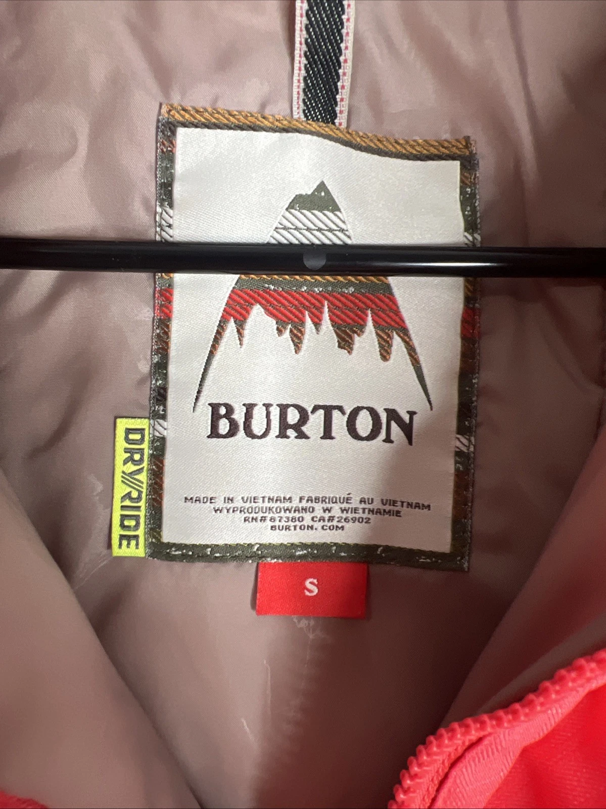 burton dryride jet set snowboarding ski coat jacket