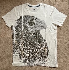 Armani Exchange Men's Intricate Eagle S/S Tee shirt b6x329 White Large NEW