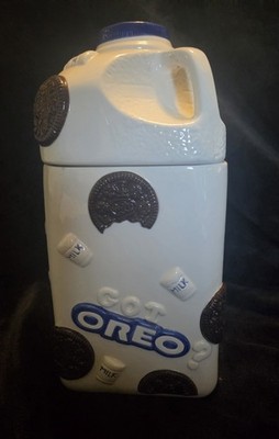 VTG Nabisco Oreo Cookie Milk Jug Canister Jar Got Milk With Lid Nice Condition