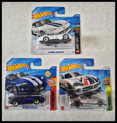  Hot Wheels Dodge Viper Set: 3x Power (92 RT/10, GTS, SRT10) inkl. TH VIPER OVP 