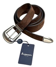 Anderson’s Men’s Western Belt Brown Nubuck sz 34 New Tag $300 Read Description