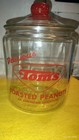 1950 vintage Toms glass peanut jar used great condition. Clear glass all arou — photo 1