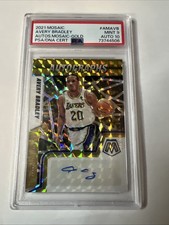 Avery Bradley 2021-22 Panini Mosaic Gold Auto /10 #AM-AVB PSA 9