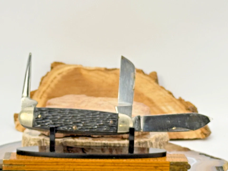 Vintage  RH PAL Cutlery Stockman style Knife black delrin Hdle-2560.25 - Image 2 of 4