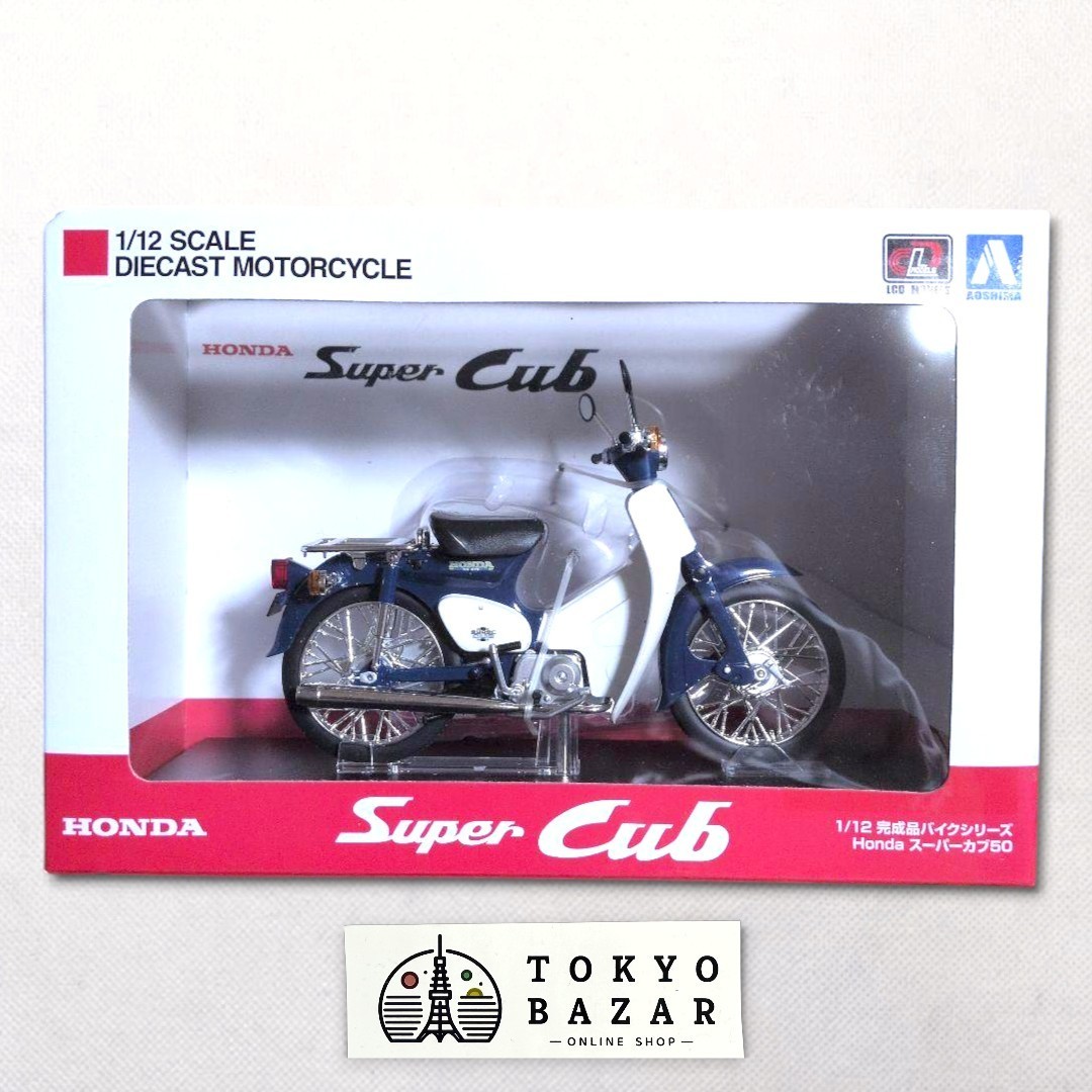 Aoshima 1/12 Diecast Model Honda Super Cub 50 Blue Motorcycle from Japan 1027