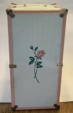 Vintage Doll Trunk Wardrobe Pink Rose