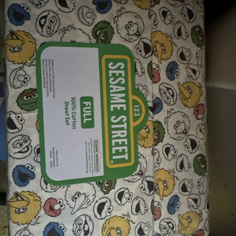 Sesame Street Full Sheet Set Big Bird Grover Elmo Grouch New
