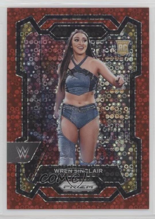 2024 Panini Prizm WWE Red Under Card 14/99 Wren Sinclair #195 Rookie RC 00c5