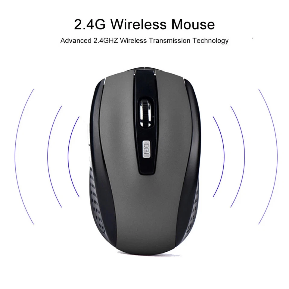 Wireless Optical Mouse Mice 2.4GHz USB Receiver For Laptop PC Computer DPI USA - Image 3 of 4