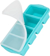 Silicone Freezing Tray with Lid, Large Ice Cube Tray Non-Stick Soup Freezer Cont
