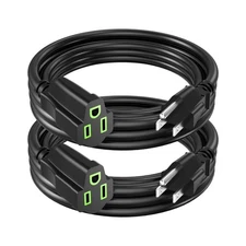 Power Extension Cord 4FT (2 Pack), 3-Prong Grounded Electrical Extension Cable